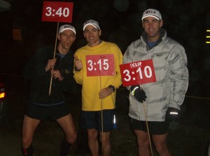 Kevin Buchholz, Bob Shebest and me at California International Marathon 2008